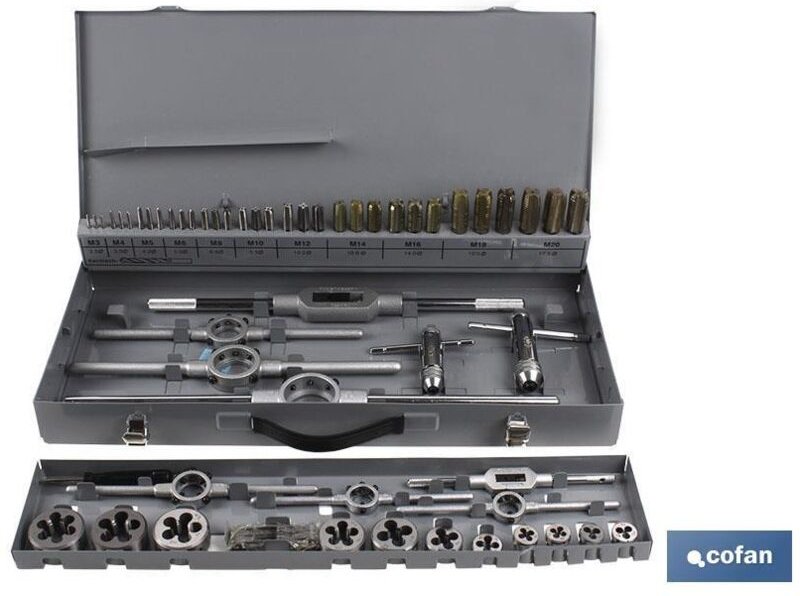 Juego de machos y terrajas - med. 3-4-5-6-8-10-12-14-16-18-20