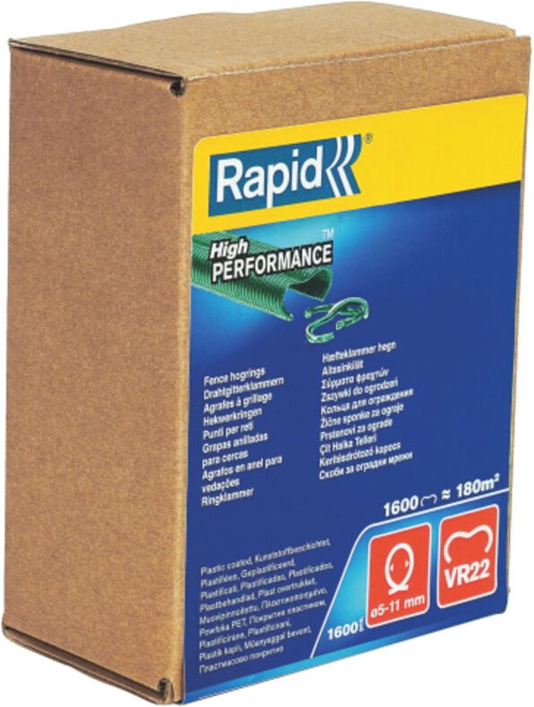 Rapid VR22 Zaunklammern, grün – Packung mit 1.600 Stück.
