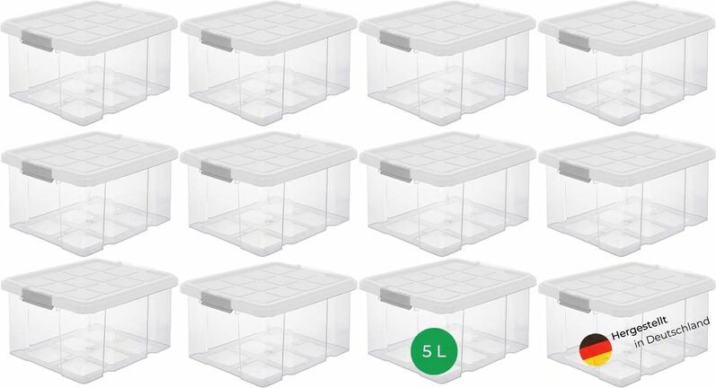 12x Novaliv Aufbewahrungsbox 12x Aufbewahrungsbox, 12x Deckel