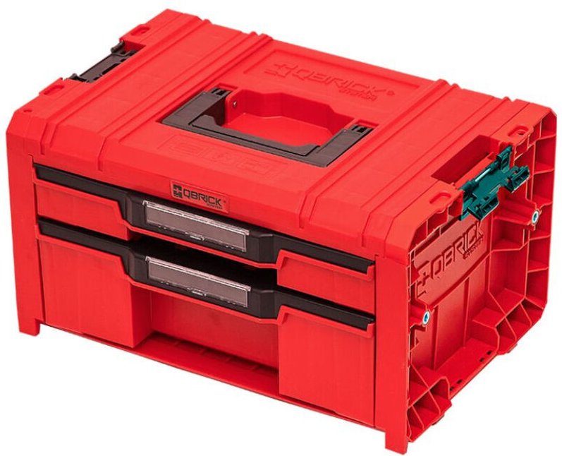 Pro Drawer 2 Toolbox 2.0 Expert red ultra hd Werkzeugkoffer 450 x 310 x 244 mm 14 l stapelbar IP54 mit 2 Schubladen - Qb...
