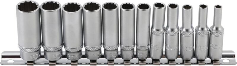 Bgs Technic - Steckschlüssel-Einsatz-Satz Zwölfkant, tief Antrieb Innenvierkant 6,3 mm (1/4') Zollgrößen 12-tlg.