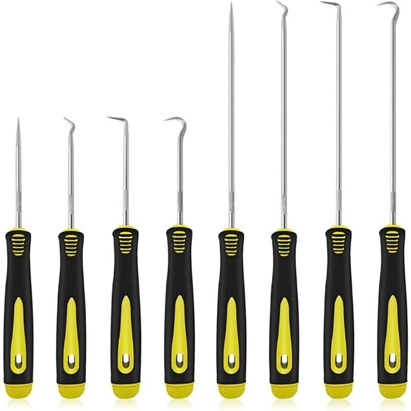 Set mit 8 langen und kurzen Haken zum Entfernen von Autoschläuchen, Öldichtungsabzieher, O-Ring-Haken, Staubsaugerschlau...