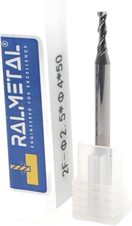 Hartmetall-Schaftfräser für Aluminium, 2 Schneiden, 2,5 x 8 x 4D x 50 mm, 45 HRC