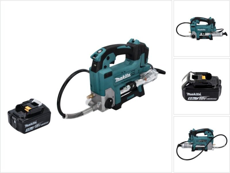 Makita DGP 180 T1 Akku Fettpresse 18 V 690 bar + 1x Akku 5,0 Ah - ohne Ladegerät