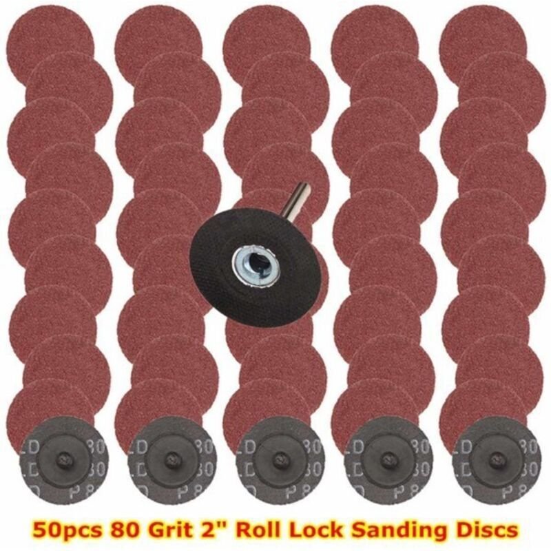 Schleifscheiben, 50 Stück, 50 mm, Schleifpapier, Körnung 80 zum Polieren und Entrosten