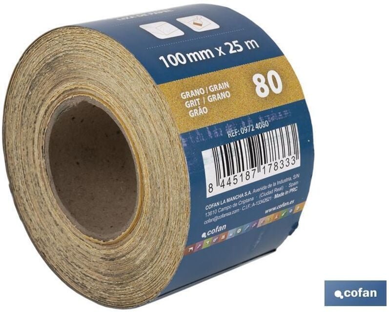 Schleifpapierrolle 100 x 25 MG80