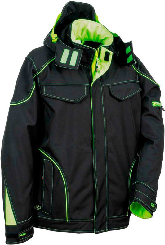 Softshell-Jacke Tecka Schwarz Lime Cofra Größe 64