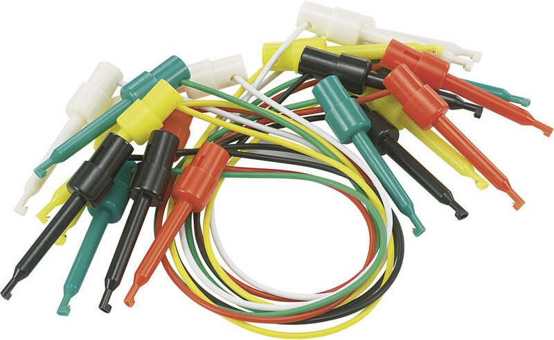 Voltcraft - Messleitungs-Set Abgreifklemmen Abgreifklemmen 0.28 m Schwarz, Rot, Grün, Gelb, Weiß 1 Se