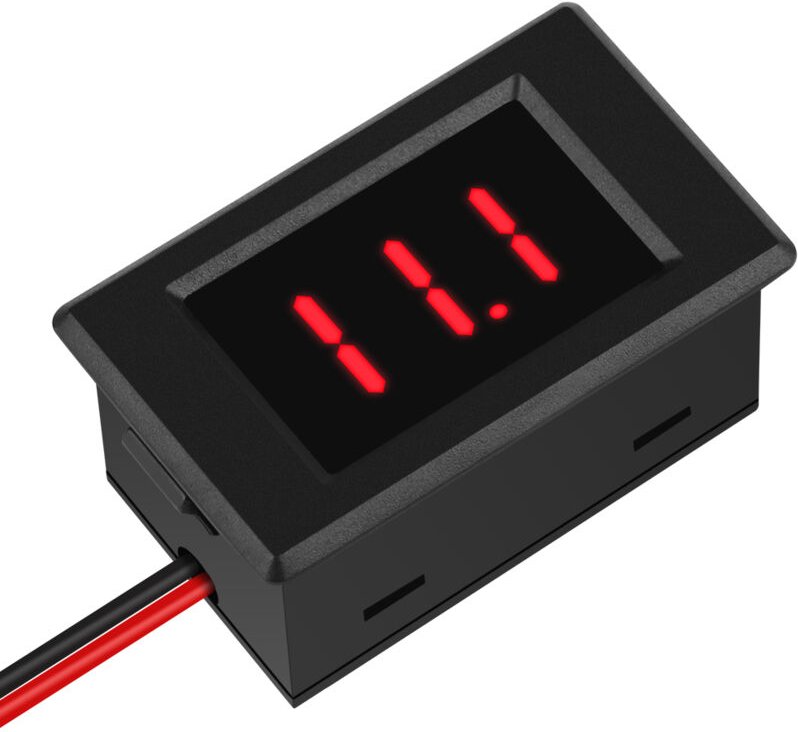 PEACEFAIR PZVM-001 Gleichspannungs-Voltmeter 3,5–35 V, Spannungsmonitor, 2-Draht-LED-Digitalanzeige (rot)