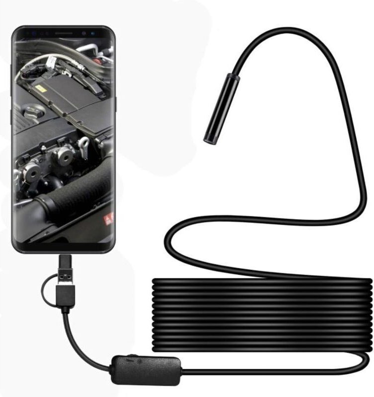 Aiperq - m weiches Kabel, 3-in-1-USB-Endoskop, ultradünnes, halbstarres Kabel, wasserdicht, IP67, HD-Schlangenkamera, In...