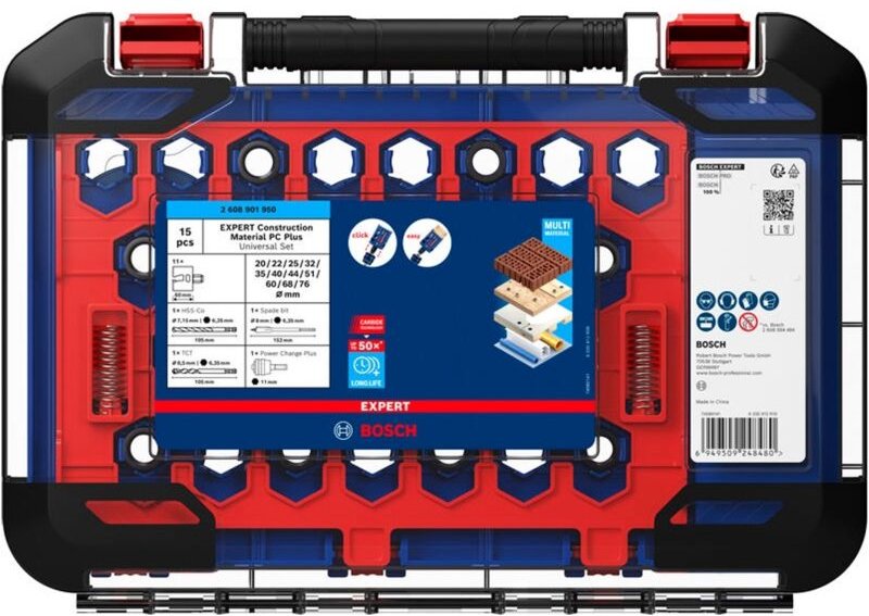 Bosch EXPERT Lochsägen-Set Construction Material Power Change Plus, 15-tlg.