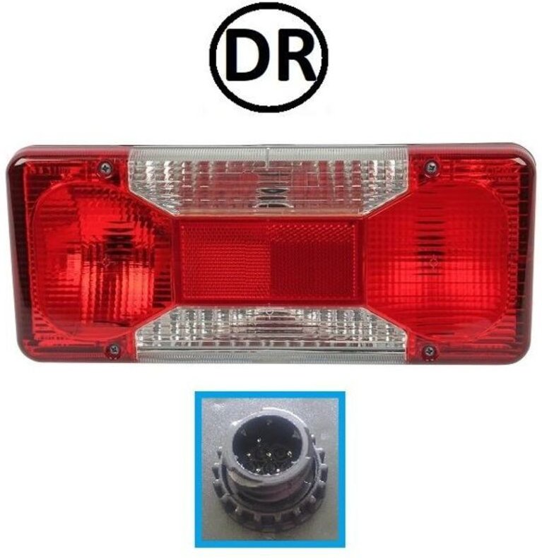 Rechtsrücklicht, Iveco Daily, Fiat Ducato Doblo Pick-up Cargo, 69500026, 5801351224 mit runder Steckdose