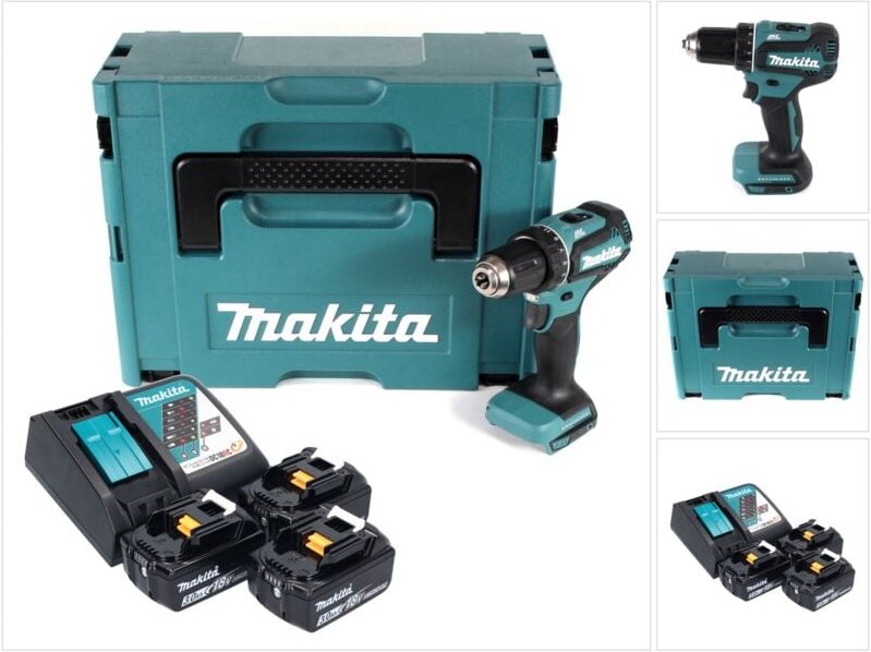 Ddf 485 RF3J Akku Bohrschrauber 18 v 50 Nm Brushless + 3x Akku 3,0 Ah + Ladegerät + Makpac - Makita