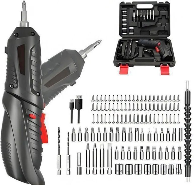 Akku-Bohrschrauber, 3,6-V-Elektroschrauber mit 113 Zubehörteilen, wiederaufladbar, 1800-mAh-Lithium-Akku