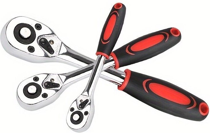 3-teiliger Schnellratschenschlüsselsatz mit 24 Zähnen (1/4", 3/8", 1/2") - Ideal für Heimwerker und Kfz-Reparaturen zu H...