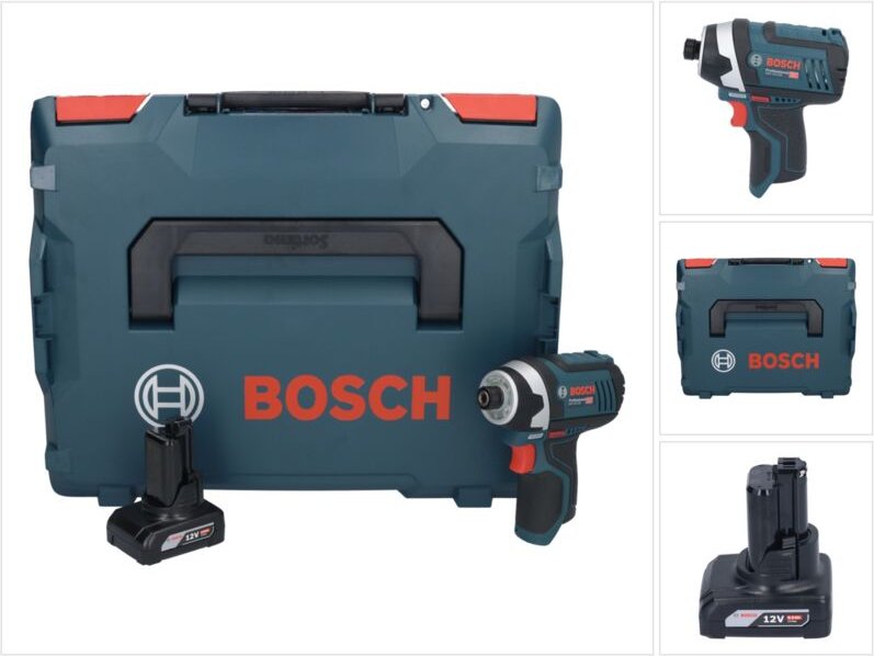 Gdr 12V-105 Professional Akku Drehschlagschrauber 12 v 105 Nm 1/4' + 1x Akku 6,0 Ah + L-Boxx - ohne Ladegerät - Bosch