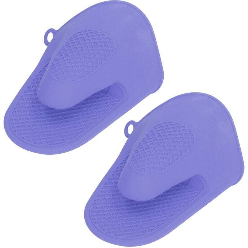 Vtizikl 2pièces Gants de Cuisine en Silicone, Résistants à la Chaleur, Mini-Gants de Four épaissi, Anti-brûlure(Violet)