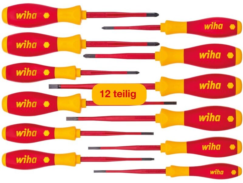 Schraubendreher Set 12-teilig Elektriker vde geprüft, isoliert 1.000 v (41003) i Profi Schraubenzieher Set mit dünner Sp...