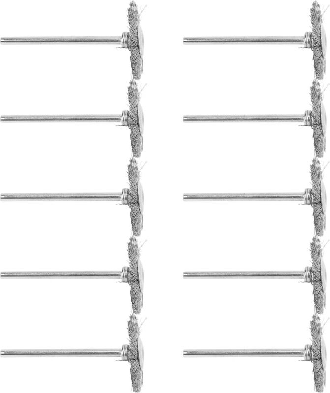 aqxreight 10 Stück Metalldrahtbürste Elektrischer Becher Edelstahl Bohrer Zubehör zum Polieren Stiftform (T).