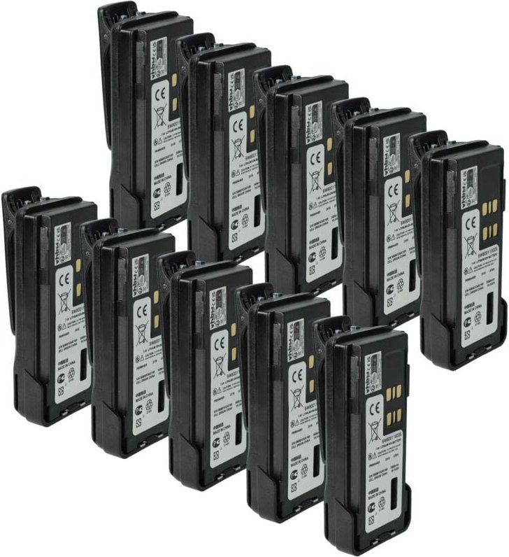 vhbw 10x Akku Ersatz für Motorola PMNN4493, PMNN4491, PMNN4491B für Funkgerät, Walkie Talkie (2600 mAh, 7,4 V, Li-Ion) +...