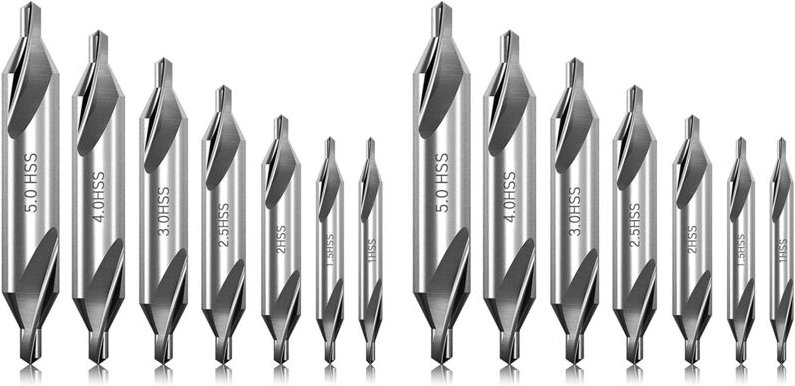 Tlily - 14 Teiliges Zentrier Bohrer Set 60 Grad Zentrums Bohrer Set Senk Werkzeuge für Die Metall Bearbeitung