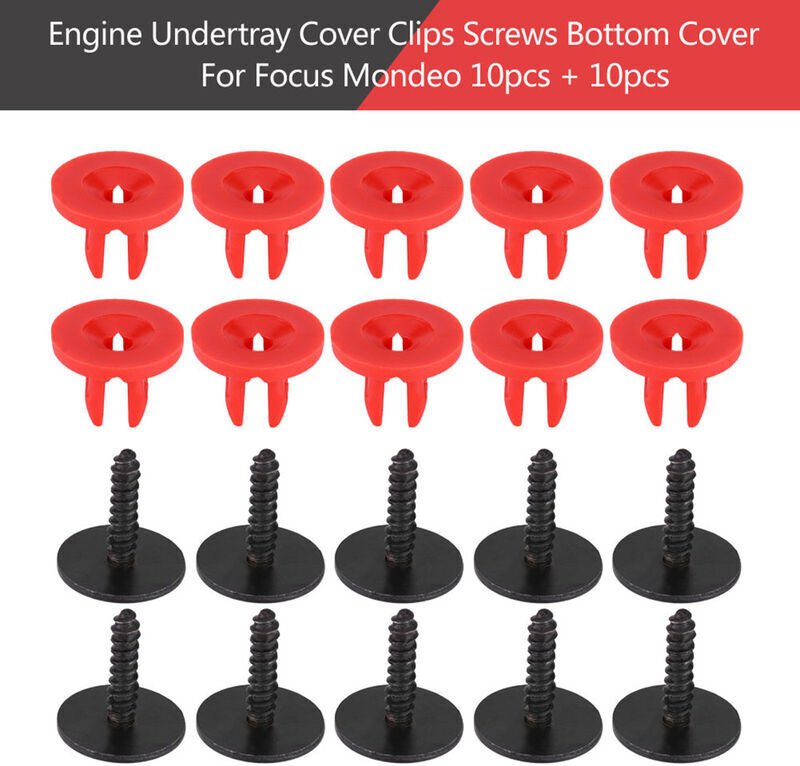 Motorunterbodenabdeckungsclips, 20 Stück, untere Abdeckungsschutzschrauben für Ford Focus Mondeo