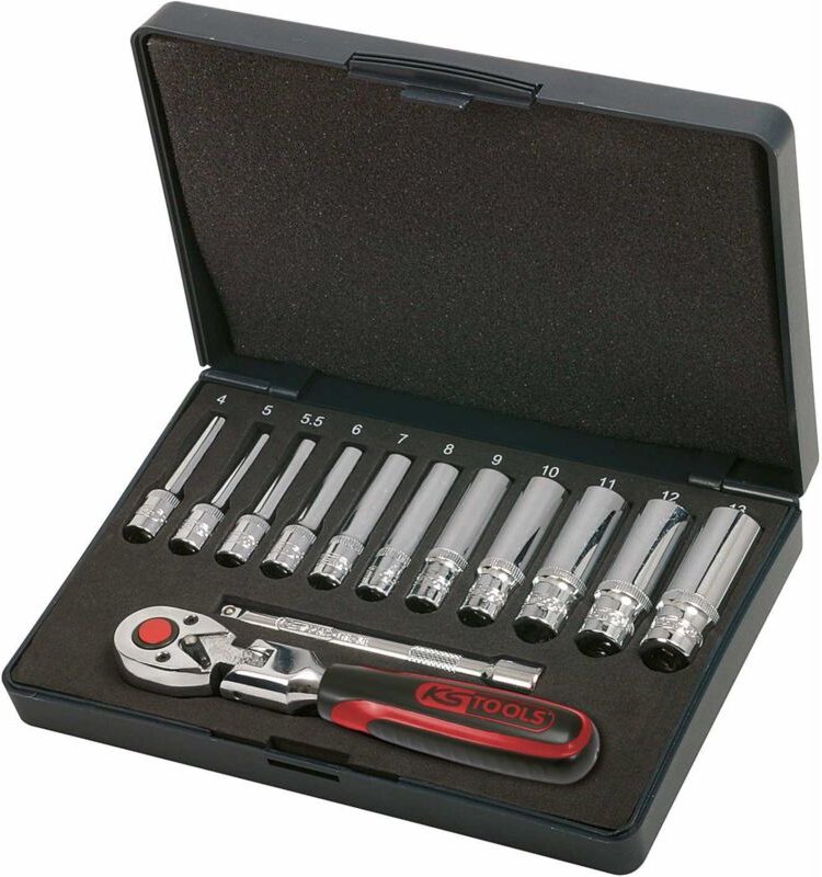 Ks Tools 1/4' CHROMEplus Steckschlüssel-Satz, 13-tlg - 918.0613