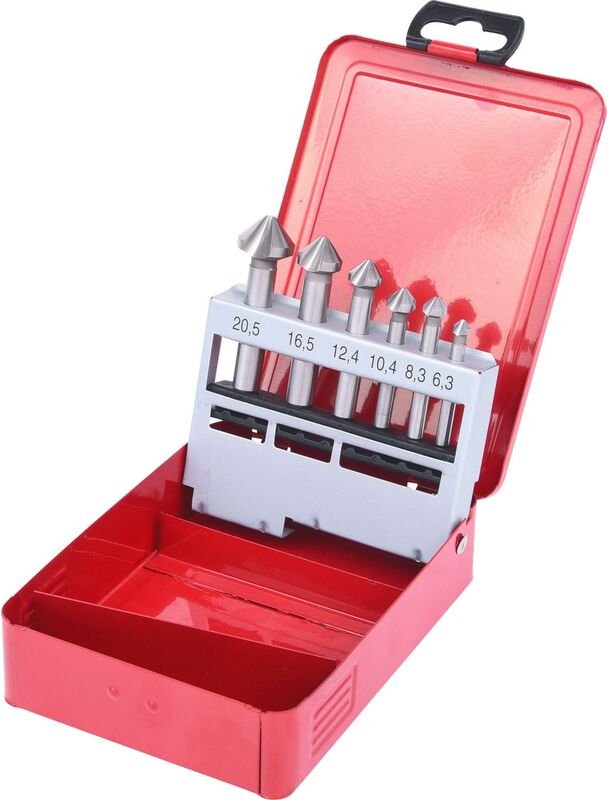 Ks Tools hss Kegel- und Entgratsenker-Satz, Stahlblechkassette 6-tlg.