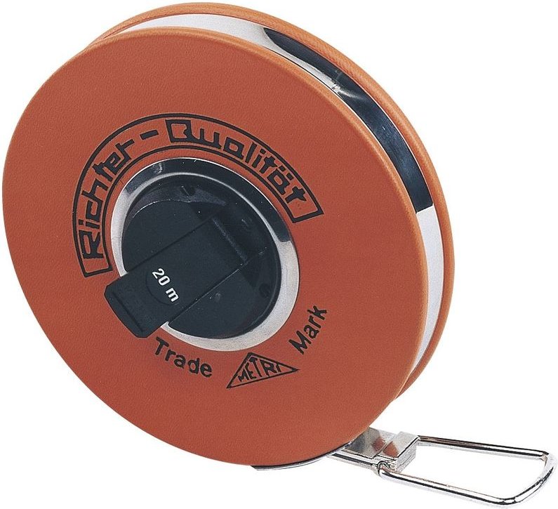 RICHTER Stahlmaßband Metri 30 m weißlackiert in Kapsel Anfang A Genauigkeit II