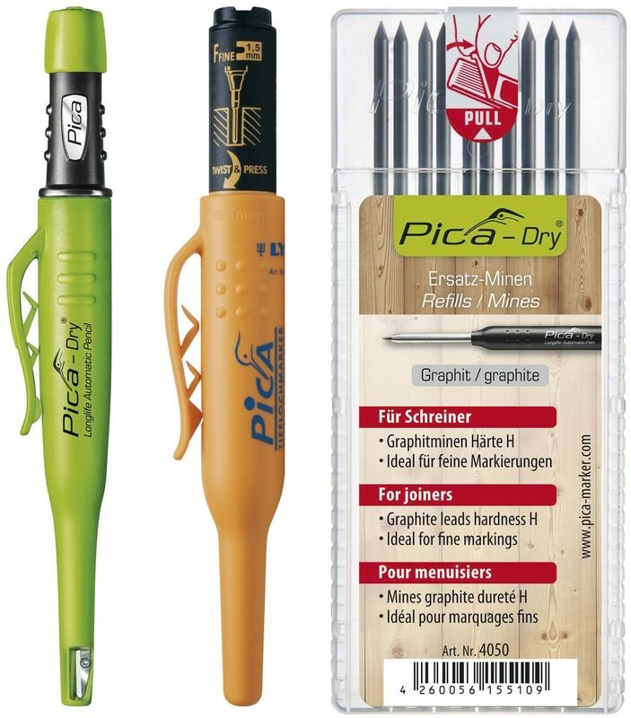 vasalat Pica Dry Tieflochmarker Graphit + Pica 150 schwarz + 10 Ersatzminen