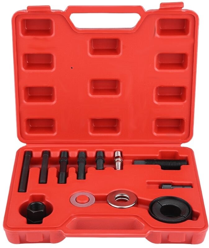 Riemenscheibenabzieher-Montagesatz, 12-teiliges Werkzeugset zur Montage von Riemenscheiben, Werkzeug zum Ausbau der Lich...