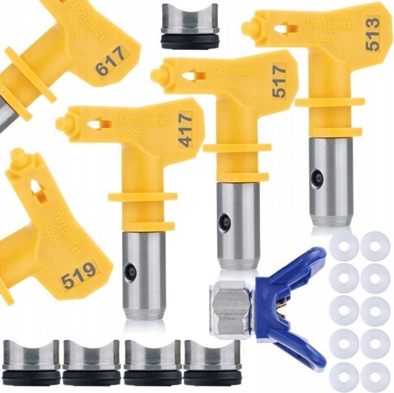 Rosfix Set Ultra Spray – 5 Sprühdüsen 513/517/519/417/617 + Edelstahldüsenhalter + 10 Dichtungen 7/8" Gewinde Für Airles...