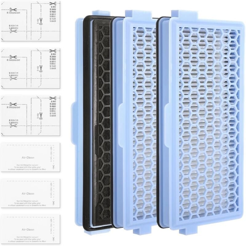 3er-Pack Ersatzfilter kompatibel mit Miele Staubsaugern mit 3 Motorschutzfiltern und 3 Abluftfiltern für S4000, S5000, S...