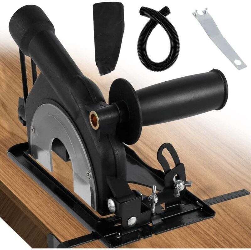 Führungsschienenhalterung für Winkelschleifer Ø 100/125 mm, Schutzrahmen zum Schneiden von Eisen, einstellbarer Winkel 0...