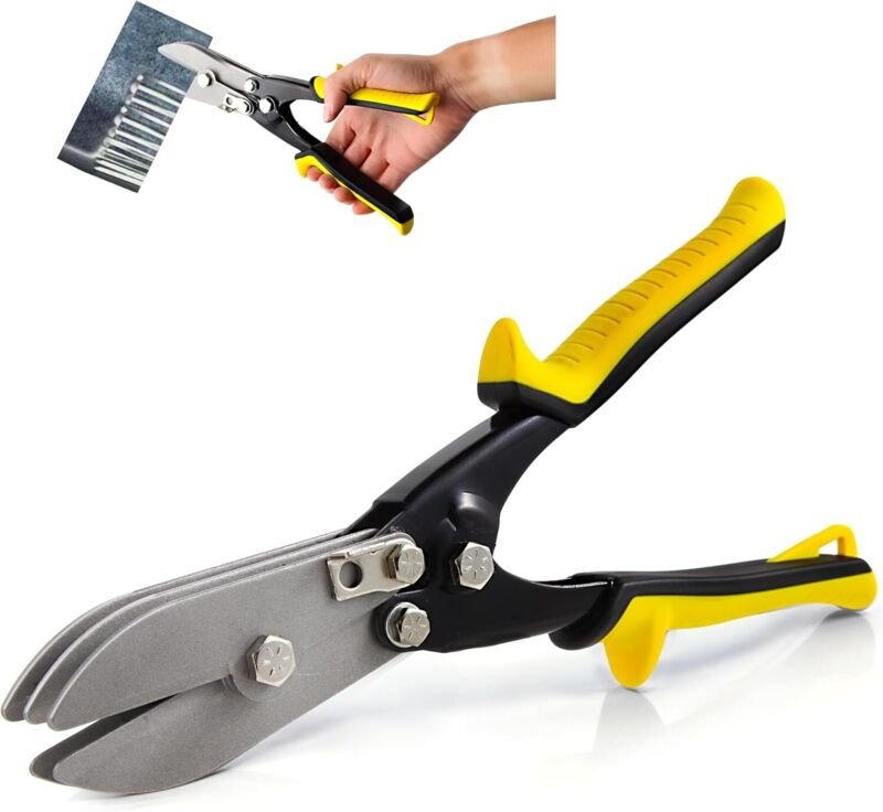 5-Klingen-Blechwerkzeug, HVAC-Werkzeug für 24-28 Gauge-Lüftungsrohre und Ofenrohre, 10-1/2"-Blechpresszange für Endkappe...