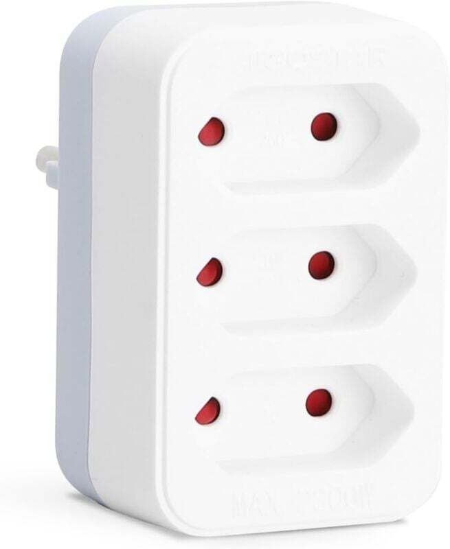 Vtizikl Multiprise pour prise européenne, adaptateur 3 prises, 3 prises européennes, sécurité enfant, 2 300 W, blanc