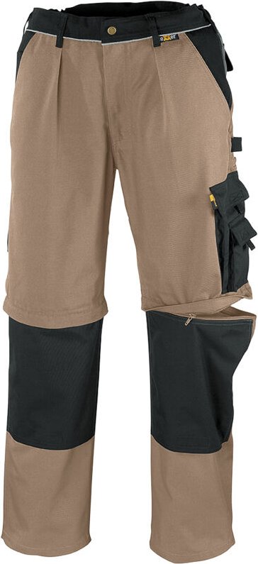 teXXor® Canvas 320g/m² 2in1 Bundhose TOBAGO khaki/schwarz 65% Poly 35% Bw Gr.60