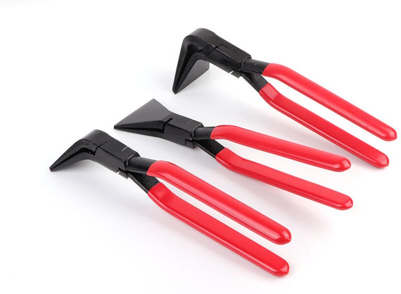 Miniatur-Klappzange, gerade rote Zange 45°, 90°, 180°, 3 Mini-tragbare Metallzangen zum Biegen und Glätten von Blechen.