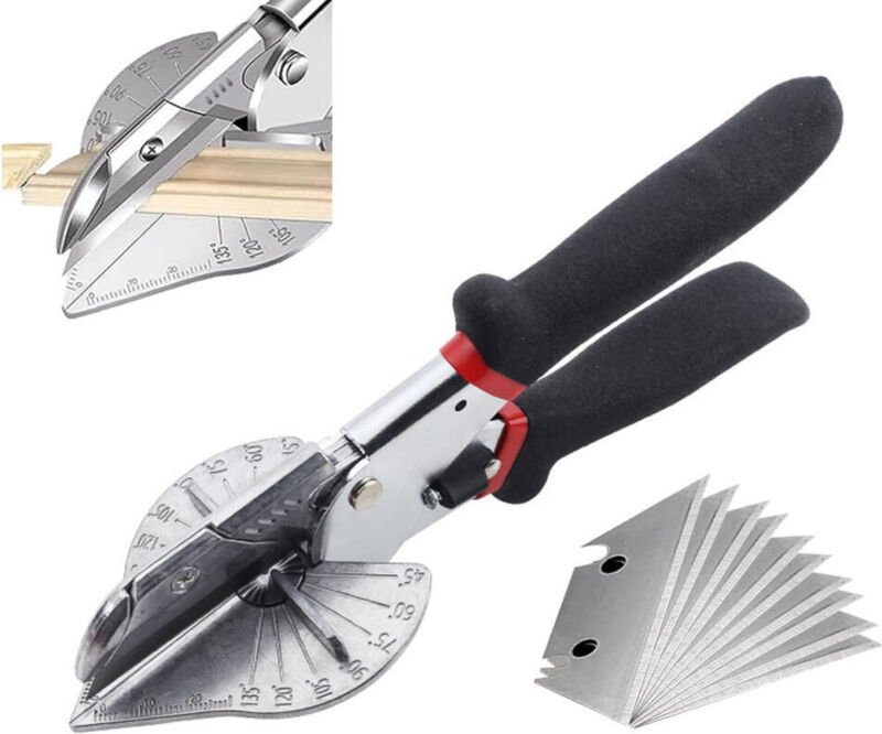 45°-135° Winkel-Gehrungsschere, multifunktionale Nutschere zum Schneiden von PVC-Rohren, mit 10 Ersatzklingen