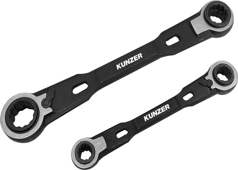 7RRS02 Ring-Ratschenschlüssel-Satz 4fach Schlüsselweite (Metrisch) 8 - 19 mm - Kunzer