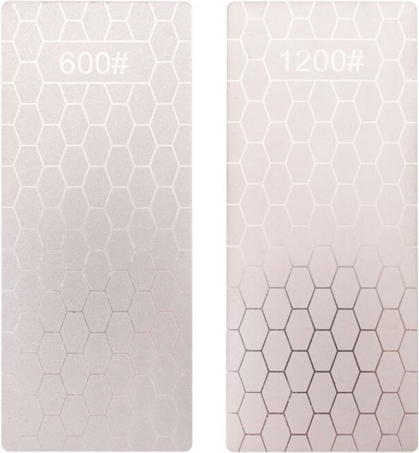 Tlily - 2 stück Diamant SchäRfen , Schleifen Waben OberfläChe, Platte mit Rutschfester Basis (600/1200 KöRnung)