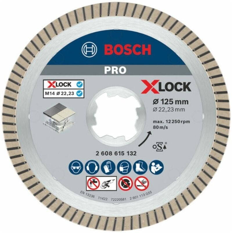 Bosch - pro Ceramic X-Lock Diamanttrennscheibe, 125 x 22,23 mm, 22,23 mm