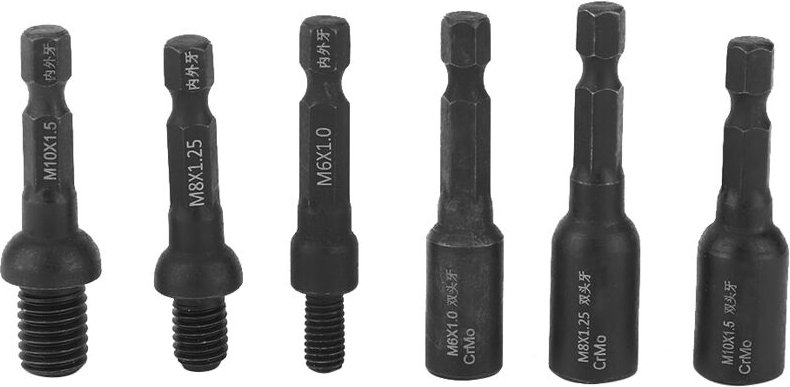 Steckschlüssel-Adapterset, 6-teiliger pneumatischer Schraubendreher-Steckschlüssel 1/4 Schaft für Außengewinde mit doppe...