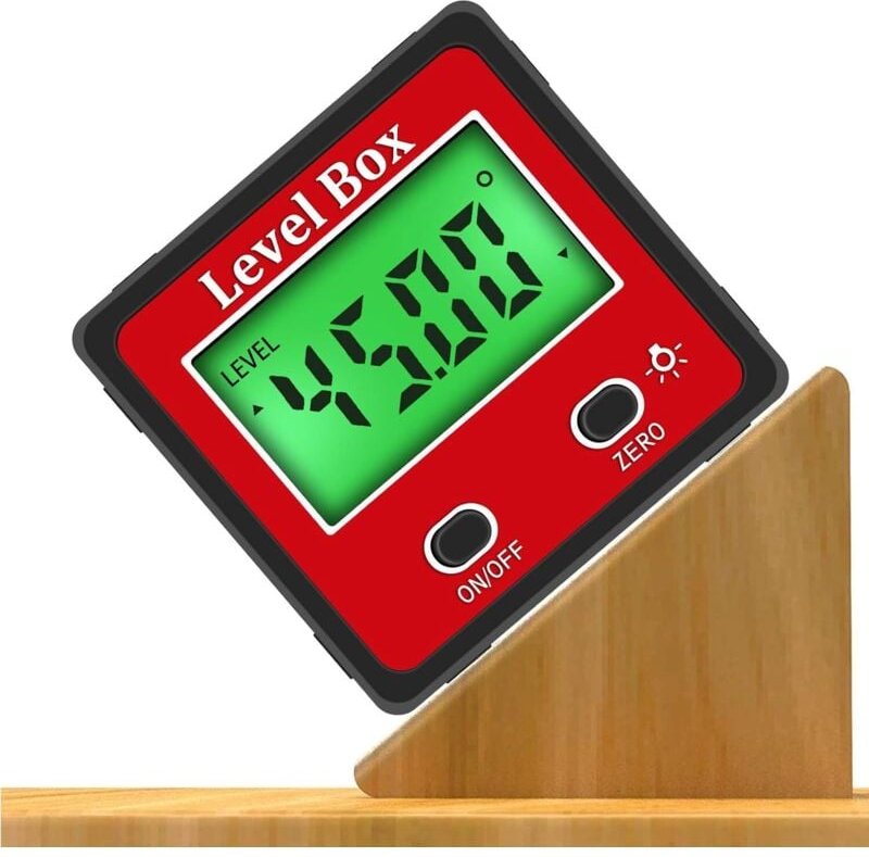 Digitaler Neigungsmesser mit 2 Tasten, LCD, digitaler Winkelmesser mit Magnet, 4x90°, wasserdicht, Winkelmesser für die ...