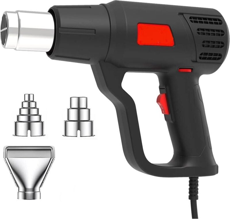 Ersandy - Heißluftpistolen, 2000 w, Heißluftpistole, 60 ℃ 600 ℃, stufenlose Temperaturregelung + 2 Luftstrom-Überlastung...