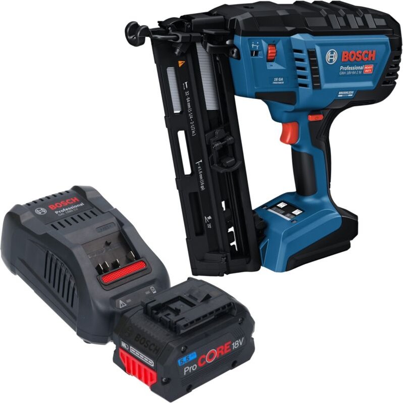 Bosch GNH 18V-64-2 M Professional Akku Holznagler 18 V 1,6 x 32 - 64 mm + 1x ProCORE Akku 5,5 Ah + Ladegerät