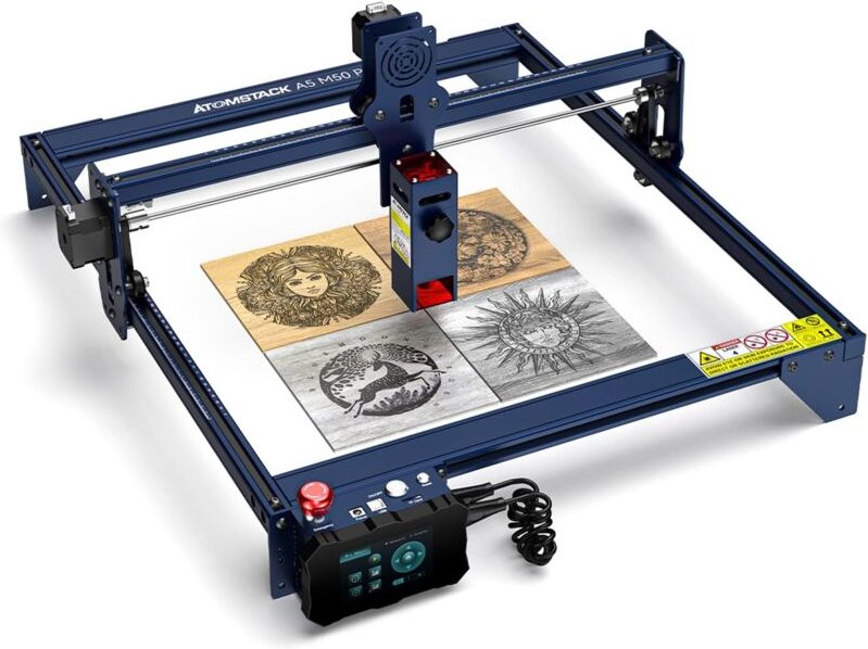 ATOMSTACK A5 M50 PRO 40 W Graviermaschine, 5,5 W Lasermodul, HD-Bildschirm Offline-Gravur für Glas, Holz, Acryl, Metall ...