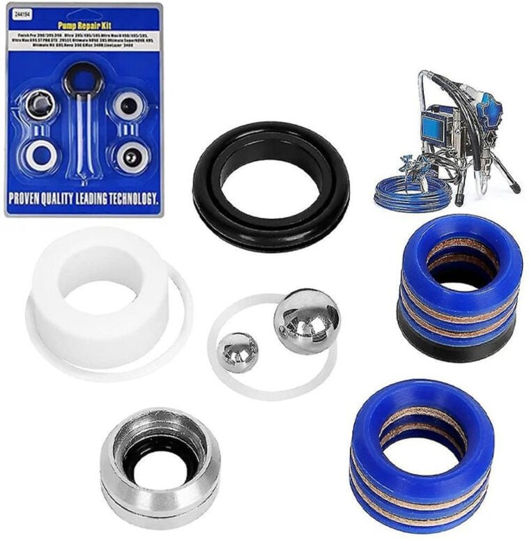 Rosfix Set Reparatursatz 244194 – Für Farbspritzgerät Graco ST-Max, FinishPro, Ultra Max, GMax, LineLazer Dichtungen, Ku...