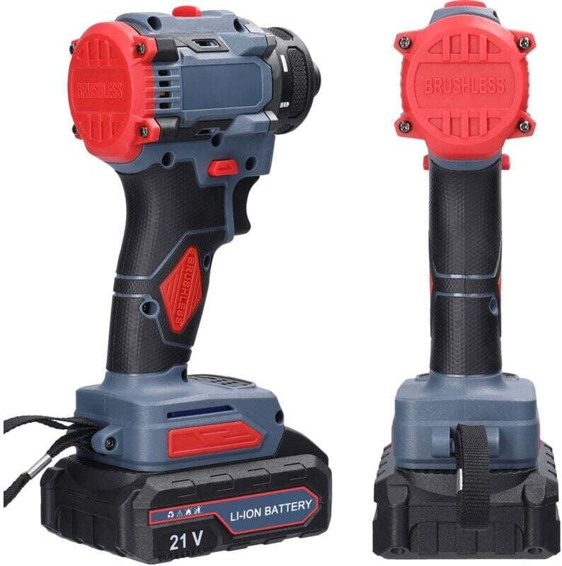 21V 2-in-1 Lithium-Akku-Bohrschrauber, Multifunktionswerkzeug, 55 Nm Drehmoment, bürstenloser Motor, praktischer Schraub...