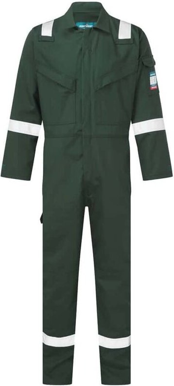 Flammhemmende und antistatische Overall 350g - XXXL - Grün - Portwest